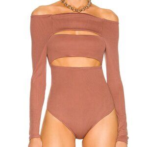 Camila Coelho Cutout Long Sleeve Bodysuit | Off-Shoulder | Size XS